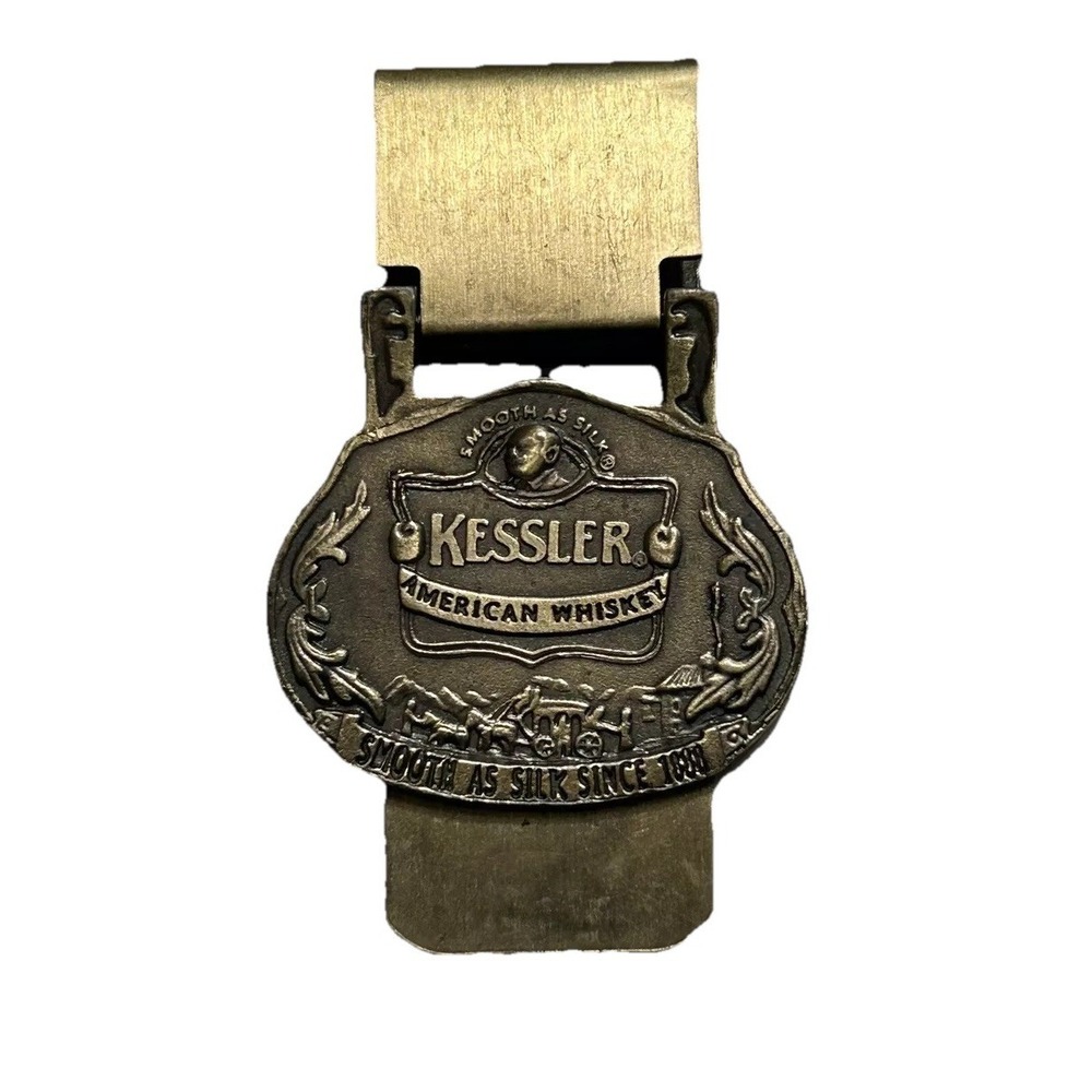 VTG Kessler American Whiskey Money Clip Smooth As Silk ,Brass Money Clip Whiskey